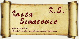 Kosta Simatović vizit kartica